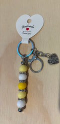 Mom Charm Keychain (yellow & white)
