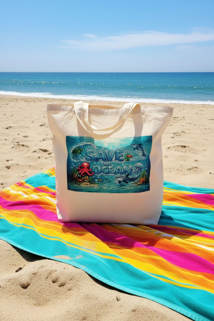 Save The Ocean Tote Bag (15.5x13.7)