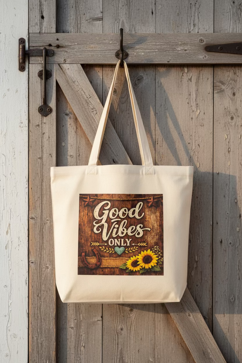Good Vibes Only Tote Bag (15.5x13.7)