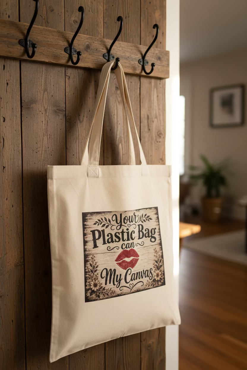 Kiss My Canvas Tote Bag (15.5x13.7)