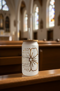 Glass Straw Cup with Lid “Psalm 1:3”