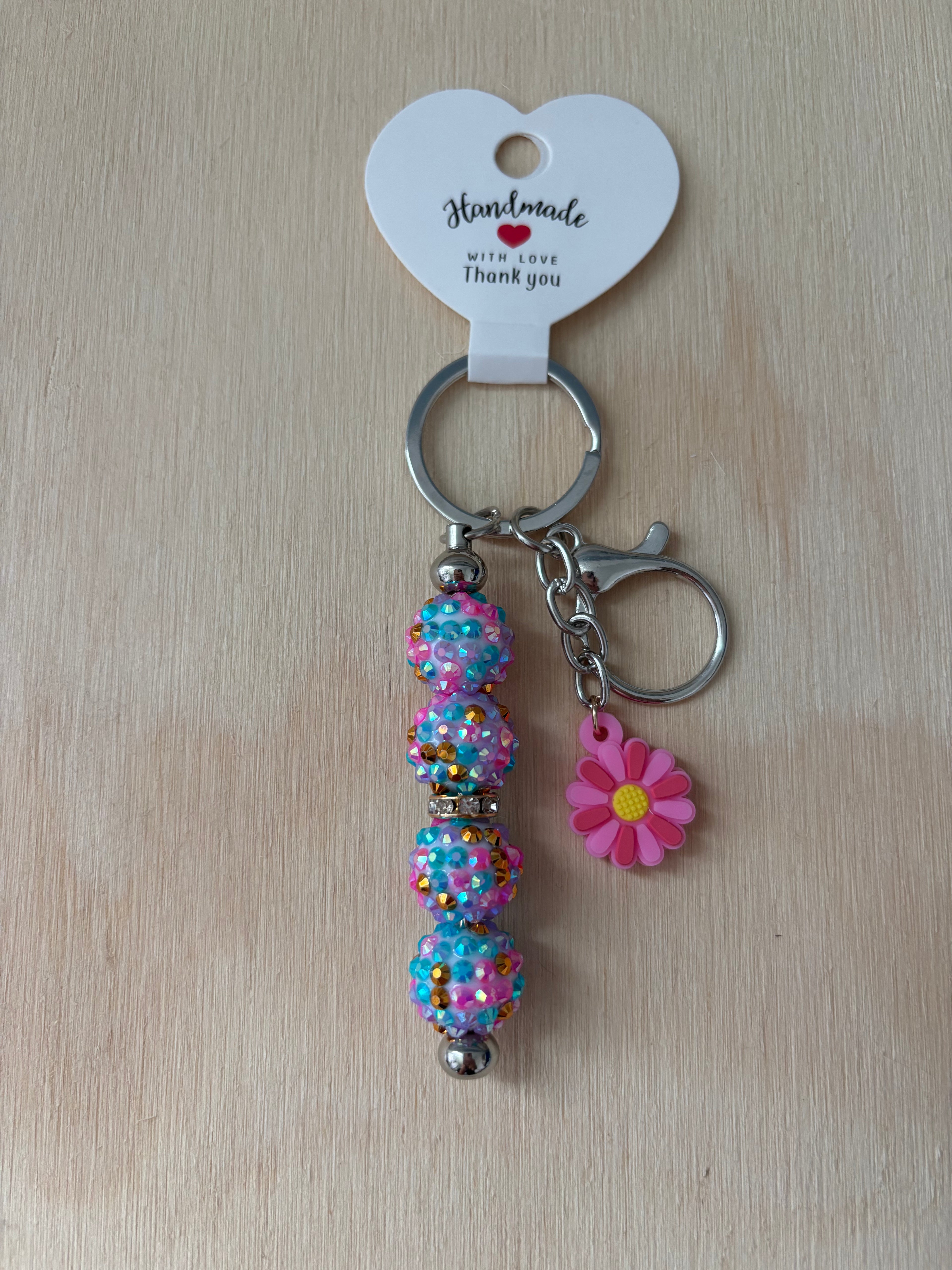 Pink Flower Keychain