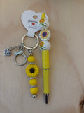 Yellow Sunflower Set (Pen and Keychain)