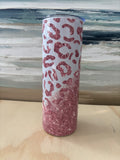 20oz Pink Cheetah Print Tumbler w/ Straw