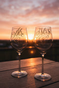 Ombre Mr & Mrs Wine Glasses