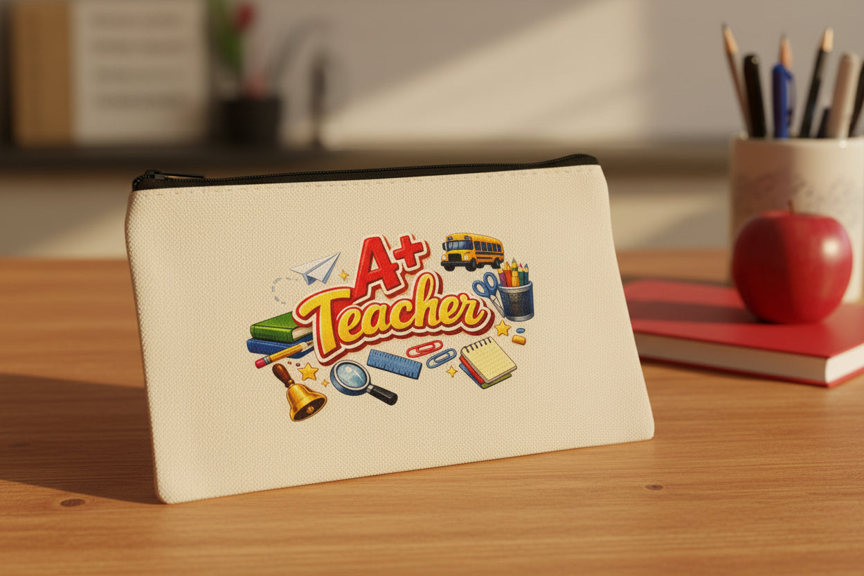 A+ Teacher Zipper Pouch