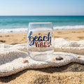 Beach Vibes Stemless Wine Glass (Size 8.5oz)